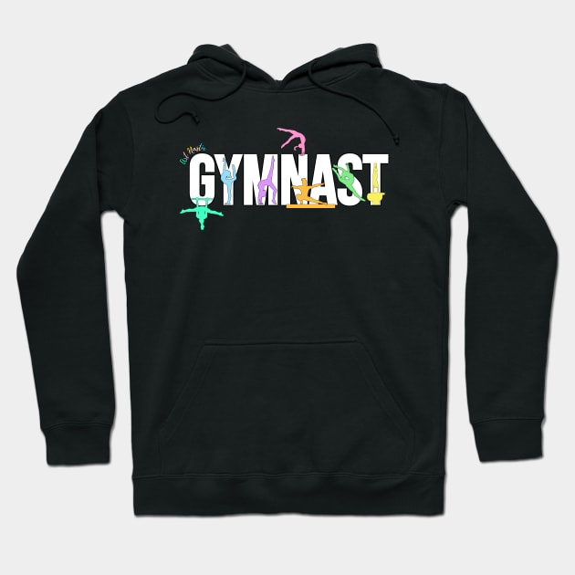 Gymnast Silhouette Art - Art Nastix - Multicolor Hoodie by Art Nastix Designs